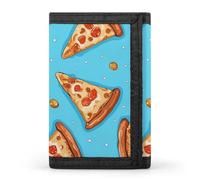 RTFGHJS Trifold Wallet for Men, Modern Art Cat Coin Purse Slim Money Clip Credit Card Holder with 8 Card Slots, Light Blue Pizza Slice, One Size, Modern