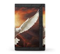 RTFGHJS Trifold Wallet for Men, Space Themed Art Coin Purse Slim Money Clip Credit Card Holder with 8 Card Slots, Dove Sun Art, One Size, Modern
