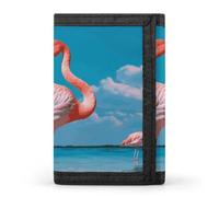 RTFGHJS Trifold Wallet for Men, Space Themed Art Coin Purse Slim Money Clip Credit Card Holder with 8 Card Slots, Flamingo in Water, One Size, Modern