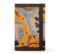 RTFGHJS Trifold Wallet for Men, Space Themed Art Coin Purse Slim Money Clip Credit Card Holder with 8 Card Slots, Various Mushrooms, One Size, Modern