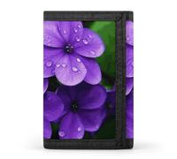 RTFGHJS Trifold Wallet for Men, Spiral Optical Illusion Gif Coin Purse Slim Money Clip Credit Card Holder with 8 Card Slots, Violet Flower, One Size, Modern