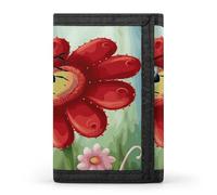 RTFGHJS Trifold Wallet for Men, Spiral Optical Illusion Gif Coin Purse Slim Money Clip Credit Card Holder with 8 Card Slots, Ladybug Flower, One Size, Modern