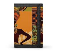 RTFGHJS Trifold Wallet for Men, Wildlife Spider Coin Purse Slim Money Clip Credit Card Holder with 8 Card Slots, African Woman, One Size, Modern