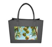 RTFGHJS Tropical Coconuts Tote Bags Reusable Shopping Bag Grocery Bag Felt Handbags Storage Bags Dark Gray