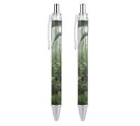 RTFGHJS Tropical Rainforest Ballpoint Pens Retractable Ball Point Pens Smooth 0.5mm Medium Writing Pen Black Ink Pen for Men Women 2 PCS