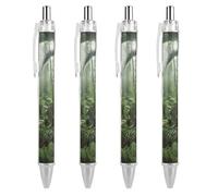 RTFGHJS Tropical Rainforest Ballpoint Pens Retractable Ball Point Pens Smooth 0.5mm Medium Writing Pen Black Ink Pen for Men Women 4 PCS