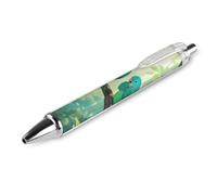 RTFGHJS Two Parakeets Ballpoint Pens Retractable Ball Point Pens Smooth 0.5mm Medium Writing Pen Black Ink Pen for Men Women 1 PCS