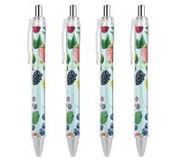 RTFGHJS Various Berry Paintings Ballpoint Pens Retractable Ball Point Pens Smooth 0.5mm Medium Writing Pen Black Ink Pen for Men Women 4 PCS