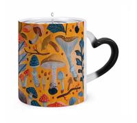 RTFGHJS Various Mushrooms Color Changing Mug Heat Activated Coffee Mug Funny Ceramic Magic Mugs Personalized Novelty Heat Sublimation Cups for Men Women Gifts 11 Oz