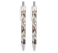 RTFGHJS Various Shell Images Ballpoint Pens Retractable Ball Point Pens Smooth 0.5mm Medium Writing Pen Black Ink Pen for Men Women 2 PCS