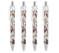 RTFGHJS Various Shell Images Ballpoint Pens Retractable Ball Point Pens Smooth 0.5mm Medium Writing Pen Black Ink Pen for Men Women 4 PCS
