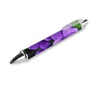 RTFGHJS Violet Flower Ballpoint Pens Retractable Ball Point Pens Smooth 0.5mm Medium Writing Pen Black Ink Pen for Men Women 1 PCS