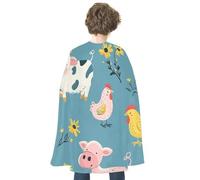 RTFGHJS Warrior Helmet Halloween Cloak Christmas Cape Costume Accessory Cosplay Cloak for Parties Short Capes, Farm Animal Pattern, One Size