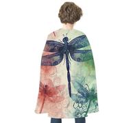 RTFGHJS Warrior Helmet Halloween Cloak Christmas Cape Costume Accessory Cosplay Cloak for Parties Short Capes, Modern Dragonfly, One Size