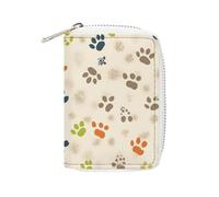 RTFGHJS Watercolor Sunflower PU Leather Card Holder - Slim Durable Credit Card Organizer for Men & Women, Cat Or Dog Footprints, 16x11.5cm