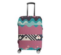 RTFGHJS Wavy Lines And Dots Luggage Cover Elastic Luggage Covers for Suitcase Travel Luggage Covers Anti-Scratch Washable Suitcase Sleeve Fits 19-32 Inch Luggage, white, L