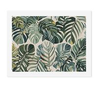 RTFGHJS White Ed Tropical Botanical Leaves Paint by Numbers Kit for Adults DIY Paint by Numbers DIY Oil Paints for Beginners with 24-Color for Gift Home Wall Decor 30x40cm