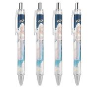 RTFGHJS White - Haired Angel Ballpoint Pens Retractable Ball Point Pens Smooth 0.5mm Medium Writing Pen Black Ink Pen for Men Women 4 PCS