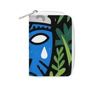 RTFGHJS Wind God Mask Credit Card Holder Wallet PU Leather Card Case Cards Protector Front Pocket Wallets