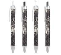 RTFGHJS Wolf Head Pattern Ballpoint Pens Retractable Ball Point Pens Smooth 0.5mm Medium Writing Pen Black Ink Pen for Men Women 4 PCS