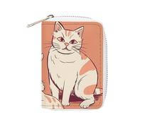RTFGHJS Yellow Paisley Pattern PU Leather Card Holder - Slim Durable Credit Card Organizer for Men & Women, Cat Different Poses, 16x11.5cm
