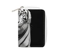 RTFGHJS Yellow Sunflower PU Leather Card Holder - Slim Durable Credit Card Organizer for Men & Women, Black and White Tiger, 16x11.5cm