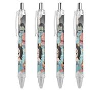 RTFGHJS Yokai Onsen Bath Ballpoint Pens Retractable Ball Point Pens Smooth 0.5mm Medium Writing Pen Black Ink Pen for Men Women 4 PCS