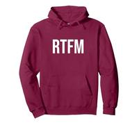 RTFM - Read the Manual Pullover Hoodie, Adult Unisex, Burgundy, XX-Large