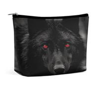 RTFNGLS Black Red Eyed Wolf Portable Travel Toiletries Makeup Bag Bathroom Storage Bag Makeup Bag Portable Makeup Bag Large Capacity Travel Makeup Bag Organize, style, One Size