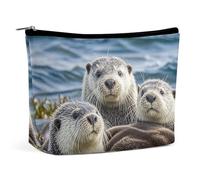 RTFNGLS Sea Otter Family Portable Travel Toiletries Makeup Bag Bathroom Storage Bag Makeup Bag Portable Makeup Bag Large Capacity Travel Makeup Bag Organize, style, One Size