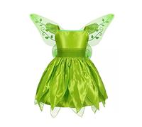 RTGSE Baby Girls Forest Fairies Tinkerbell Cosplay Dress Up Costume Sequin Dress Outfits Halloween Dress+Wings+Fairy Stick (A-Style 1, 3-4 Years)