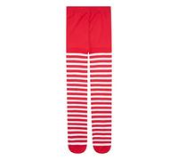 RTGSE Girls Christmas Halloween Striped Pantyhose Tights High Waist Bag Foot Base Socks Fall Winter Holiday Costume Tights (White Red(70cm), 6-14 Years)