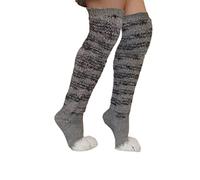RTGSE Women's Kawaii Cat Paw Knee High Socks, Fuzzy Fleece Warm Boot Socks, Crochet Knit Leg Warmers, Stockings (Black, One Size)
