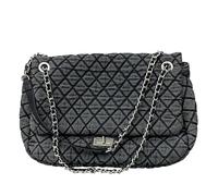 RTHANO Women's Gray Casual Diamond Checkered Denim Retro Fashion Single Shoulder Handbag (Large)