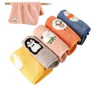 Rthynti 5Pcs Children's Facial Towel, Multicolor Fingertip Towels Kids Face Towels for Home Travel School Hand Face Shower (25 × 25cm)