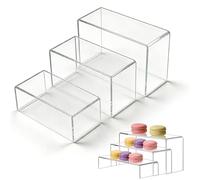 Rthynti Acrylic Display Stand, 3rd Floor Clear Display Risers, Tiered Shelf Organizer for Collectibles, Action Figures Retail Products & Home Decor