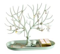 Rthynti Antlers Jewelry Stand, Jewellery Tree Hanging Organizer, Plastic Ornamental Necklace Holder for Earrings Bracelets and Ring, Green