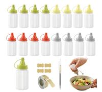 Rthynti Mini Kitchen Sauce Bottles, 16 Pcs Mini Seasoning Squeeze Bottles, Squeezable Sauce Container, Mini Condiment Squeeze Bottles for Salad Dressing, Ketchup, Soy Sauce, Honey