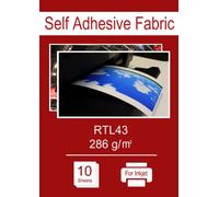 RTL43] 10 Sheets x A4 Size, Inkjet Self Adhesive Fabric Sheet | Inkjet Self Adhesive Textile | Self Adhesive Canvas Sticker for Craft, Photo Sticker, Wall Sticker etc (Sheet size: 297mm x 210mm)