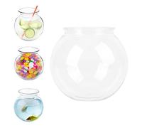 RTLR Plastic Fish Bowl, Sturdy Small Round VIVARIUM for Desk Decorations, Multipurpose Heavy Duty Goldfish Bowl, 4.1in/10.5cm (S)