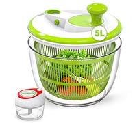 RTMAXCO Salad Spinner, 5L Large Capacity Lettuce Washer with Easy Spin Mechanism, BPA-Free Vegetable Dryer for Kitchen.