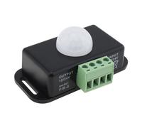 RTNLIT 12V 24V PIR Sensor, LED Motion Sensor Light Switch Body Infrared Motion Detector Controller for Flexible LED Strips Light(Black, Pack of 2)