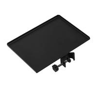 RTNLIT Metal Music Stand Tray, Heavy Duty Microphone Stand Tray, Adjustable Clamp Mount, Universal Microphone Stand Tray for Sheet Music, Singing, Stage, Audio Recording (7.9 x 5.5 inch)