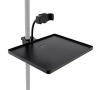 RTNLIT Microphone Stand Adjustable Mic Stand Tray with Phone Holder Clamp On Utility Shelf Firm Rack Tray for Live Streaming, Stage, Music Sheet, Karaoke, Recording, Podcast (10.6" × 8.1") (Large)