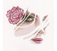 RTO Coral Rose Counted Cross Stitch Kit-8.75-inch x 8-Inch 14 Count