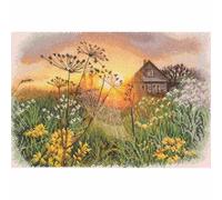 RTO Counted Cross Stitch Kit, Countryside Landscape Design, 29 x 20 cm/11.4"x7.8", Embroidery DIY kit