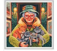 RTO counted cross stitch kit "Cozy hugs", 20,5x20,5cm