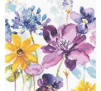 RTO Counted Cross Stitch Kit Floral Design M1042, 20 x 20 cm (7.8"x7.8"), DMC Mouline Thread, Zweigart Aida, Embroidery Needlework DIY Adult