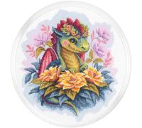 RTO counted cross stitch kit "Guardian of the golden flowers", 20x23cm, DIY