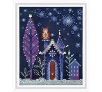 RTO counted cross stitch kit "Lodge with an owl", 12x14,5cm, DIY